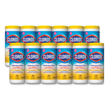 Clorox® Disinfecting Wipes, 7 X 8, Crisp Lemon, 35-canister, 12-carton freeshipping - TVN Wholesale